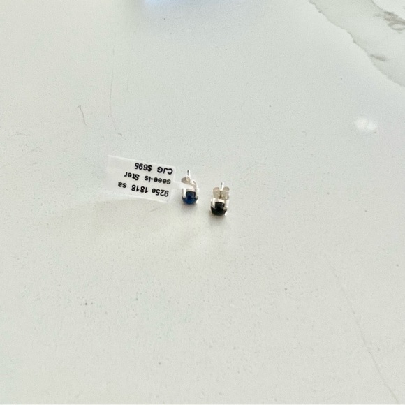 Sterling silver 925 sapphire earrings New with tags - Picture 6 of 10